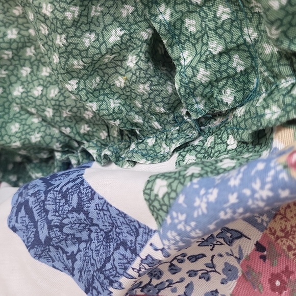 Vintage Calico Double Wedding Ring quilted Pillowcase sham - Picture 4 of 4